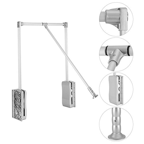 Adjustable Pull-Down Closet Rod, Wardrobe Lift Organizer Clothes Hanging Rail Closet Hanger Soft Return Space Saving(830-1150Mm) #TOP1