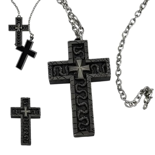 ARROMI Cross Necklace, Cross Necklace for Role Playing, Fashion Accessory for Collectors, Cross Pendant Antique, Character Ten Shaped Pendant Necklaces