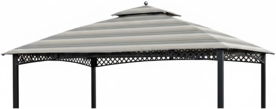 Garden Winds Durable 350 Replacement Canopy Top Compatible with Windsor Dome 10’ x 12’ Gazebo Models L-GZ717PST-C, A111001701 - Stripe Stone