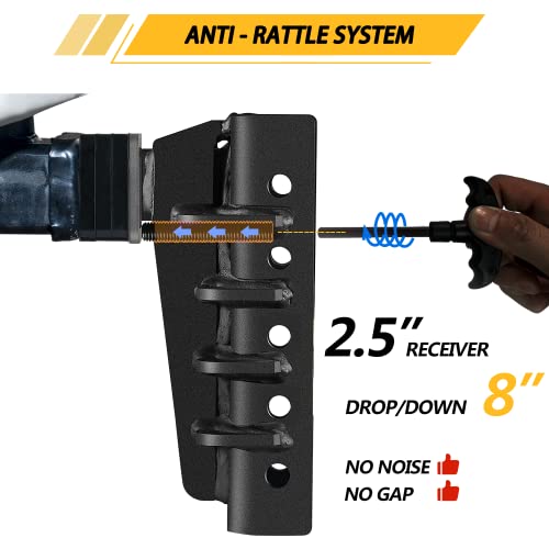 Xpe Trailer Hitch Fits 2.5 Inch Receiver, 8 Inch Adjustable Drop Hitch, 28,000 Lbs Gtw- Tow Hitch For Heavy Duty Truck, Solid, Ultra Silent,Truck Hitch, X-652508 #TOP1