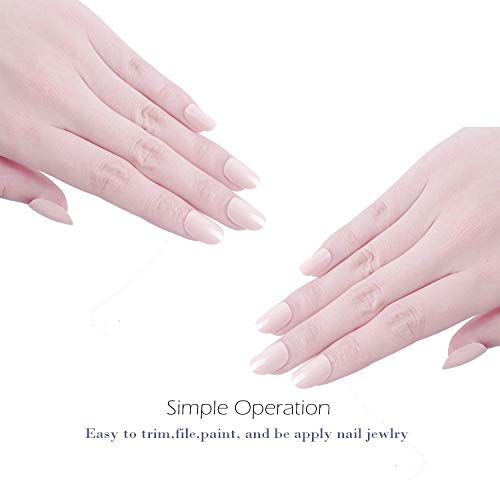 Laza 96 Pcs Colorful Fake Nails 4 Pack Nude Full Cover Oval Short UV Top Coat Artificial Acrylic Nails (No Glue or Tabs Included)