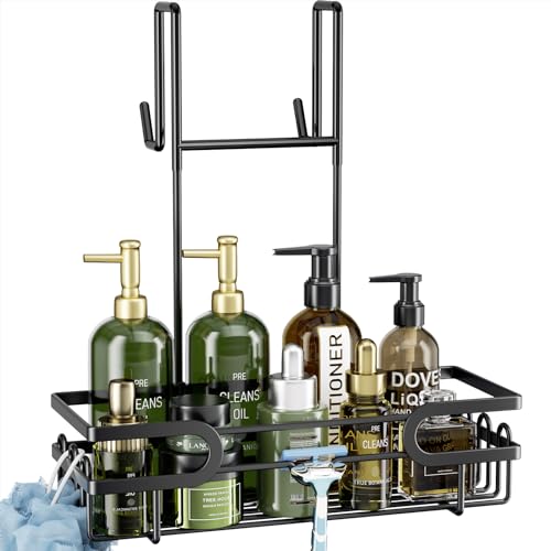 HapiRm Shower Caddy Hanging, Shower Shelf No Drilling, Bathroom Shower Storage, Over Door Shower Organiser, Rustproof Stainless Steel Over Shower Caddy Hanging for Razor Soap and Shampoo