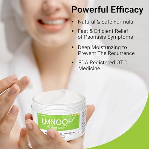 LMNOOP Psoriasis Cream, Maximum Strength Treatment Moisturizing Cream for Psoriasis, Dermatitis, Rash, Anti-Itch, Redness, Flaking, Scaling, Fast Acting Relief for Irritated, Dry Skin 3.53OZ