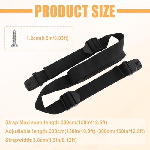 Hot Tub Cover Straps 12.5 Ft Adjustable Length 130"~150" with Non-Slip Webbing Pad Hardware & Keys Adjustable Straps, 2PCS Hot Tub Spa Cover Secure Strap by Podoy - Used condition - Image 4
