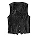 Produktbild CICIYONER 2019 Neuest Herren Striped vest Leinen Weste Beiläufige Art und Weise wilde gestreifte Trägershirtjacke der Sommer-Männer Bluse (L, Schwarz)