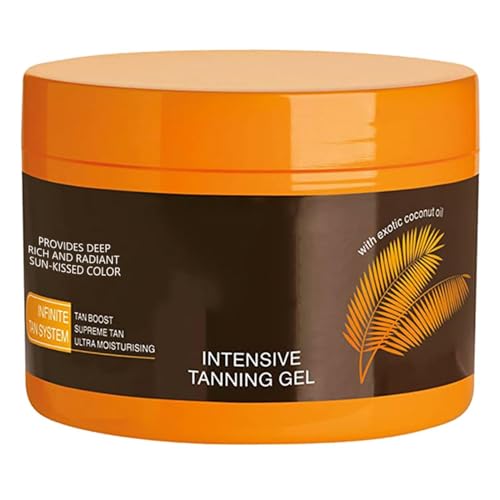 Bräunungsgel,150g Intensive Tanning Gel, Solarium Bräunungsbeschleuniger Creme,intensive, weiche braune Bräunungsbeschleunigercreme, Erzielen Sie Eine Natürliche Bräune mit Natürlichen Inhaltsstoffen