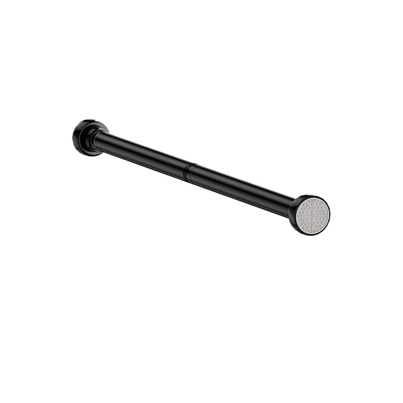 Drilling Shower Curtain Rod Spring Rotating Telescopic Wardrobe for Wardrobe and Cloakroom(Black70-100cm)