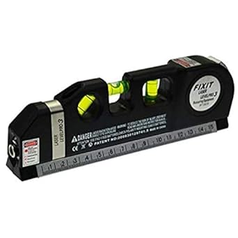 EzLife Multipurpose Laser Level Aligner 3 Bubbles Measuring Tape Rule