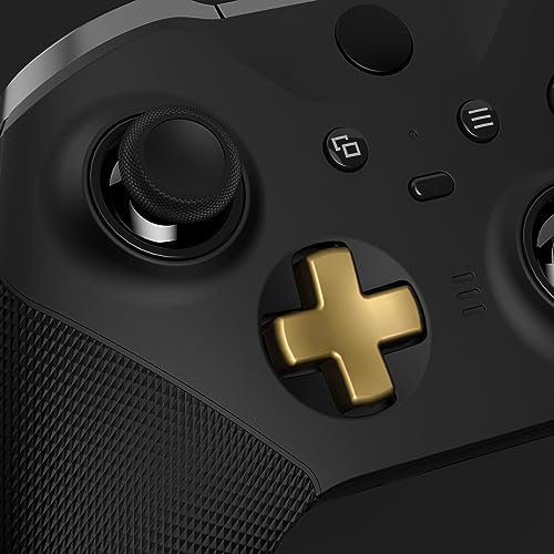Image of eXtremeRate 2Pcs Metalic Hero Gold Magnetic Stainless Steel D-Pads, for Xbox Elite 1 /2 Controller, Replacement Parts Directional Pad Button Kits for Xbox One Elite & Xbox One Elite Series 2 Controller