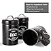 Dxlac 3 Piece Food Jars Canisters Sets, Airtight Coffee Container, Tea Organizer, And Sugar Canister, Rustic Farmhouse Decor for Kitchen Countertop (Black)