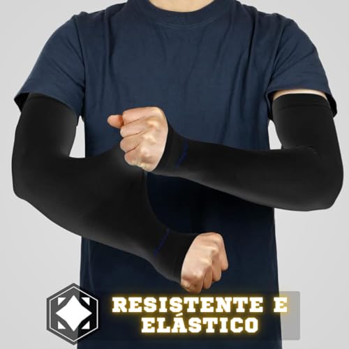 1 Par Manguito Gamer Esportivo Casual Leve Elástico Academia Fit Proteção UV