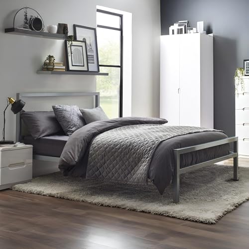 Julian Bowen Soto Metal Bed - Silver Beds