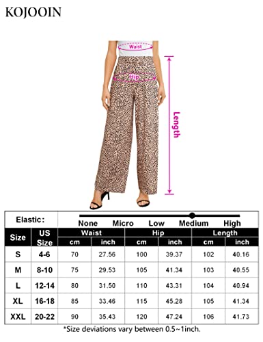 Kojooin Women's Wide Leg Pants Casual Palazzo Summer Flowy Pants Elastic High Waist Lounge Drawstring Long Trousers For Women Black Spots Xl #TOP5