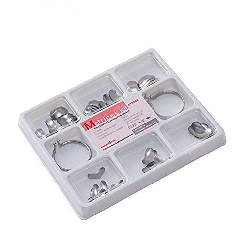 Easyinsmile Set of Dental Matrix 102pcs Full Kit of Dental Sectional Contoured Metal Matrices (Soft, 50μm)