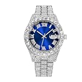 Dacdyi Women Men Luxury Wholesales Watch Fashion Diamond Quartz Bracelet Watches (Blue)