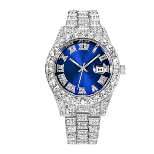 Dacdyi Women Men Luxury Wholesales Watch Fashion Diamond Quartz Bracelet Watches (Blue)