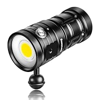 Sursnong SE 8500 Lumens Tauchlampe - Professionelle Unterwasser-Videoleuchte mit 92 CRI, 5200K Weißes Licht, USB-C Aufladbar, für Tauchen/Unterwasserfotografie (IP68 Wasserdicht, 100m Tiefe)