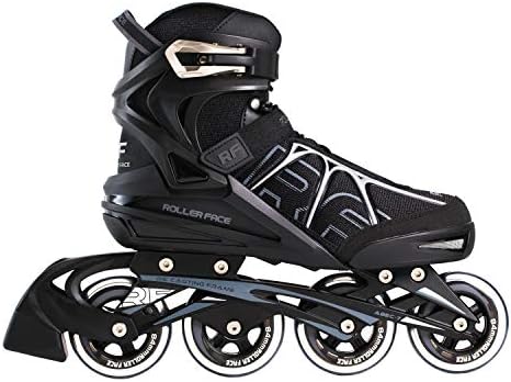 Rollerface RFSport Black Men’s Adult Fitness, Sport and Recreation, Premium Inline Skate (US Men 11)