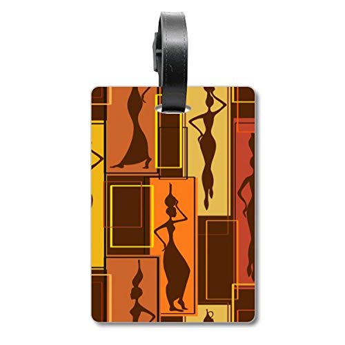 Étiquette de valise femme art abstrait noir accessoire voyage chic