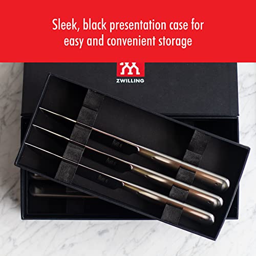 Zwilling Porterhouse Razor-Sharp Steak Knife Set Of 8 With Black Presentation Case, Gift Set, Silver #TOP4