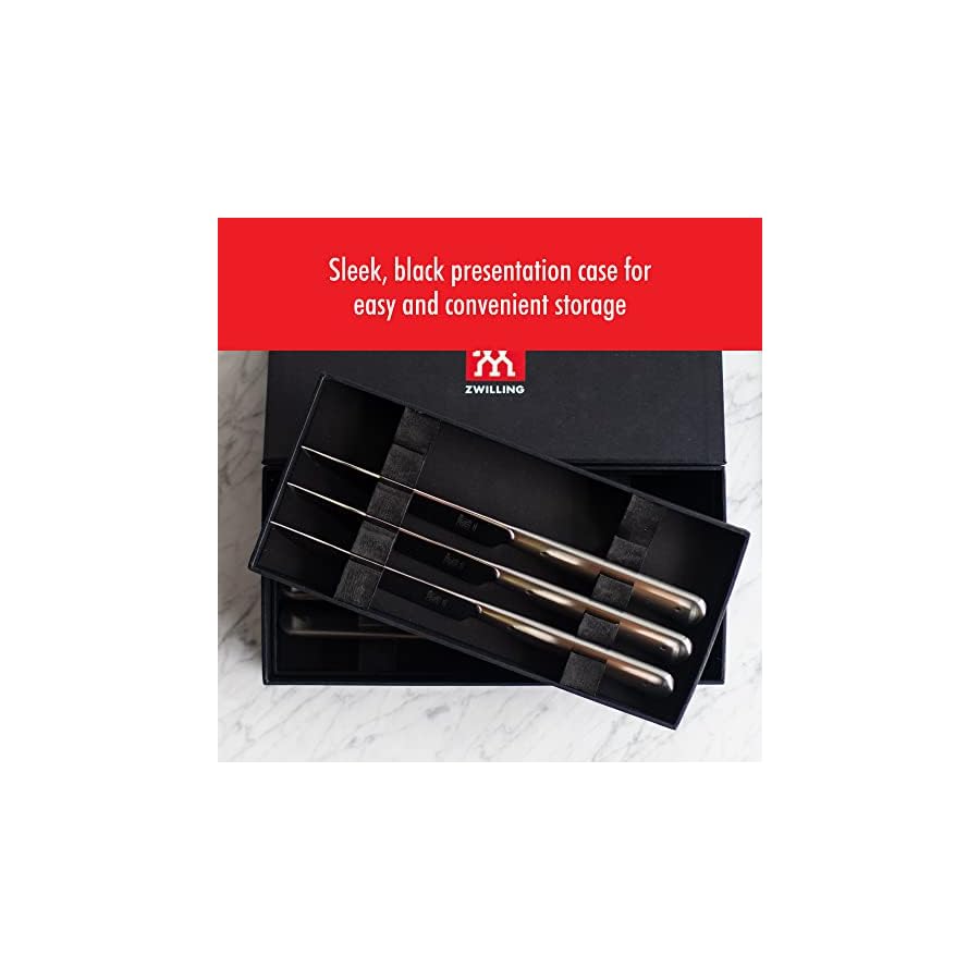 ZWILLING Porterhouse Razor-Sharp Steak Knife Set of 8 with Black Presentation Case, Gift Set, Silver