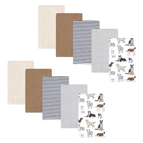 Image of Hudson Baby Unisex Baby Flannel Burp Cloth 10pk, Handsome Dogs, One Size