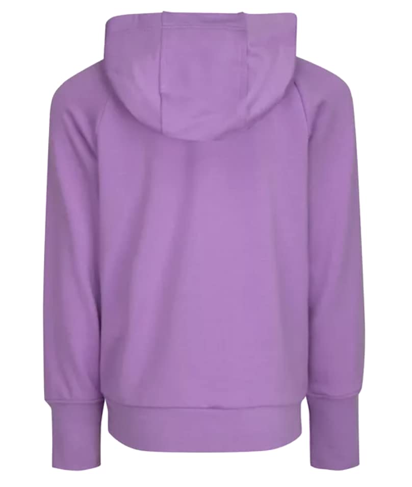 Nike Little Girl’s Full Zip Lightweight Violet Shock Fashion Hoodie, Iridescent Metallic Swoosh Logo, Satin Tonal Front Pockets, Purple Zipper, Style 36I056/Color P85, Size 4 (3-4 Years Old)2