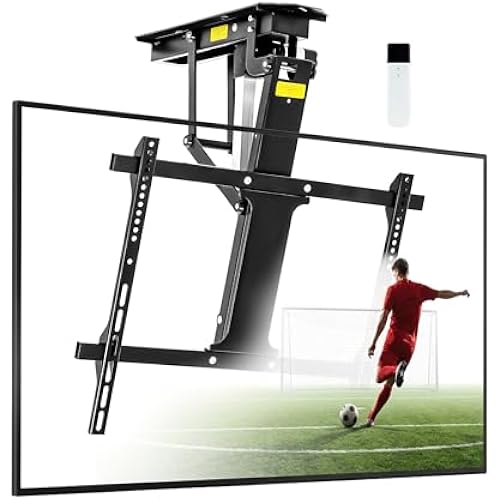 TOPSKY Motorized Ceiling TV Mount, 32–70 in TVs, 88 lb Capacity