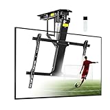 TOPSKY Electric Ceiling TV Mount with Remote, Motorized Drop Down TV Ceiling Mount for 32–70 Inch Flat & Curved TVs, Up to 88 lbs, VESA 600x400, Fits Flat & Pitched Ceilings, Black