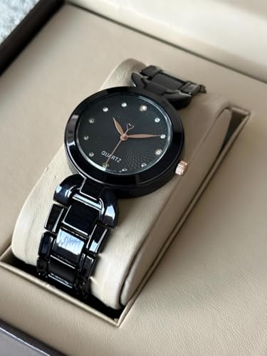 Image of styledose Women Analogue Wrist Watches for Women's & Girls&Ladies Diamond Studded Dial Rosegold Colored Stylish Bracelet Strap