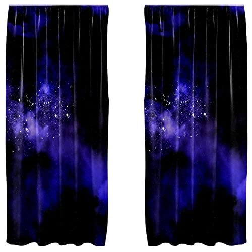 Cortinas de panel galaxia de 55x84 pulgadas, juego de 2 paneles decorativos con temática espacial 2