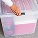 IRIS USA 132 Qt Stackable Plastic Storage Bins with Lids, 1 Pack - BPA-Free, See-Through Organizing Solution, Latches, Durable Nestable Containers, Secure Pull Handle, Made in USA - Clear