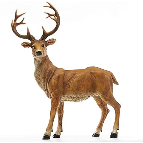 JHVYF 20.5" H Resin Deer Figurine Standing Buck Statue Home Office Decor Animal Decorations Lawn Decor Housewarming Gift Garden Sculpture Cover