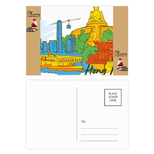 Cartes postales Hong Kong Victoria aquarelle, lot de 20 illustrations artistiques premium