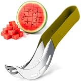 Watermelon Cutter Slicer Tool - Stainless Steel Watermelon Slicer Cutter Tool, Dishwasher Safe, Ergonomic Handle, Rust-Resistant - Curved Shape and Rounded Edges for Safe, Easy Slicing & Serving