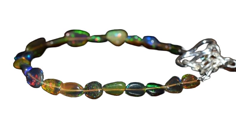 Bracelet opale éthiopienne en argent 925 idée cadeau femme