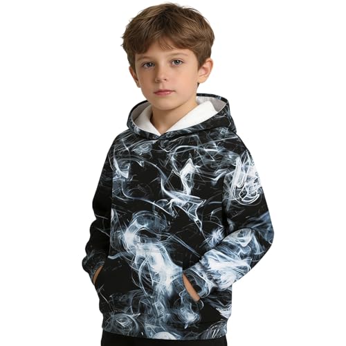 Sweat à capuche tendance pour garçon, pull décontracté idéal pour l'école et le quotidien