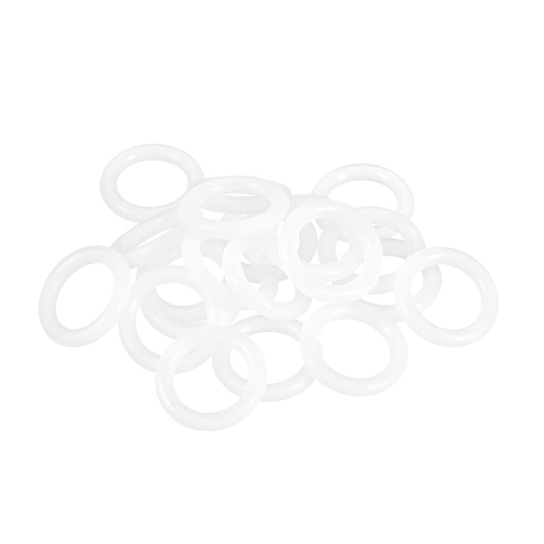uxcell Silicone O-Ring, 10mm OD, 4mm ID, 3mm Width, VMQ Seal Rings Gasket, White, Pack of 20