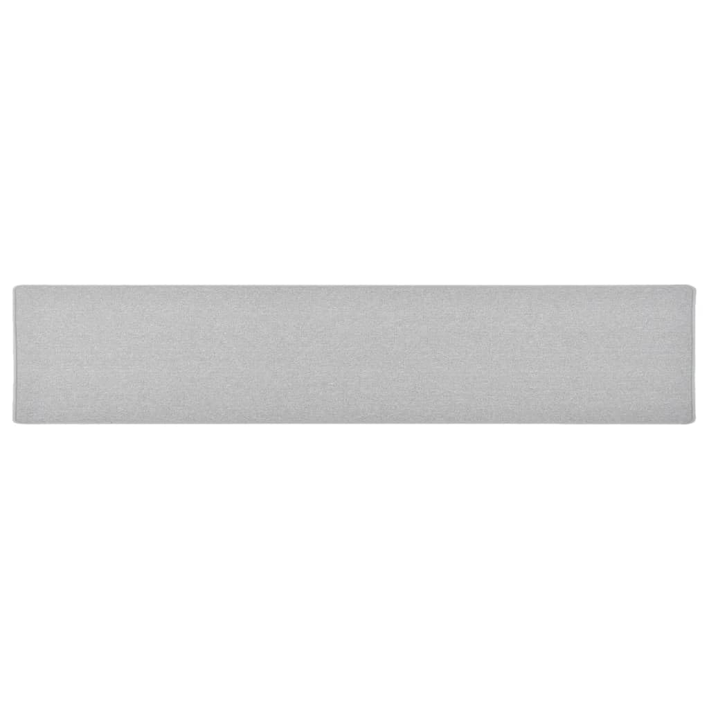 Tapis de couloir pour cuisine et salon moderne gris clair 50x250