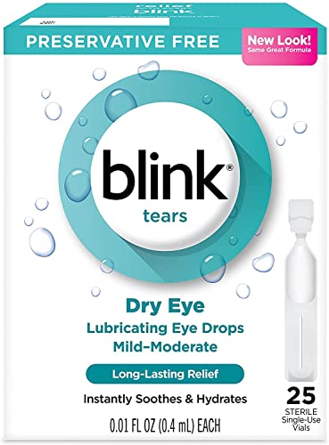 Blink Tears Lubricating Eye Drops Mild-Moderate Dry Eye, 25 Count - 0.01 oz (5 Pack)