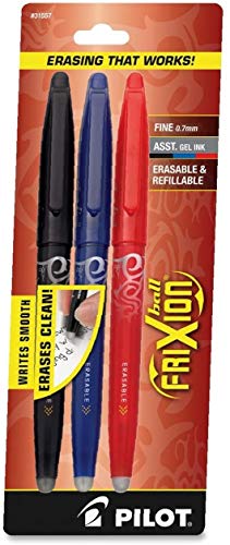 Image of FriXion Ball Erasable & Refillable Gel Ink Stick Pens, Fine Point, Black /Blue /Red Inks, 3-Pack - 1