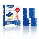 Confezione da 8 ricariche per pattumiera per pannolini, 7,5 m, extra lunghi, compatibili con contenitori Tommee Tippee Twist & Click e Sangenic TEC, fodere di ricarica multistrato per lo smaltimento