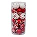 Produktbild Toifucos 24 Stück Bunt gemalt Weihnachtskugel, Weihnachtsbaum Ball Verzierungen zum Weihnachten Hochzeit Party Dekoration (2,36 Zoll / 60mm), Rot Weiss