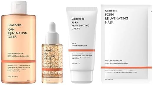 Ultimate PDRN Rejuvenating Set – PDRN Product Line includes Toner, Vita Toning Ampoule, Mask Sheets (5pcs) & Cream