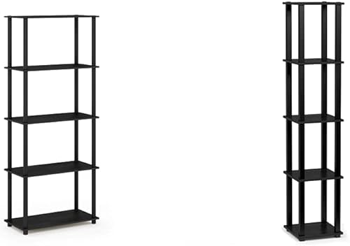 Furinno Turn-N-Tube Estante de 5 niveles y estante cuadrado de esquina Furinno Turn-S-Tube de 5 niveles