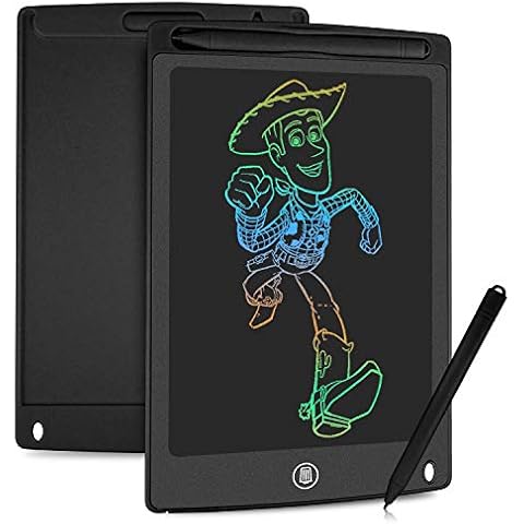HOMESTEC Colourful LCD Writing Tablet,8.5 inch Drawing Board Graphic Tablet Lock-Key Handwriting Doodle Drawing Pad Kids Toys Gifts for Boys Girls(Black) Cover