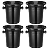 Yardwe Black Plastic Wine Tasting Spit Bucket with Handles 8.3 Inch Round Dump Ice Bucket for Wine Whiskey Bar...