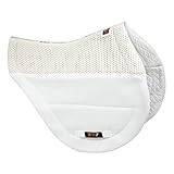 ECP Equine Comfort Products Grip Tech Eventing Saddle Pad, Non-Slip, Shock-Absorbing, Breathable, Compression Foam for Comfort, Ideal for Jumping, Dressage, Trails, and Shows, White