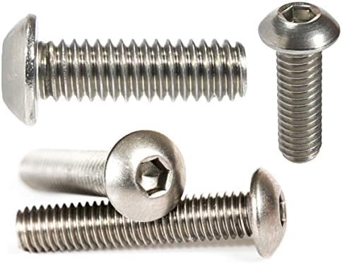M6 (6mm x 12mm) Button Head Screws Allen Socket Bolts A2 Stainless Steel Screws (Pack of 20) - F01B 6x12_20