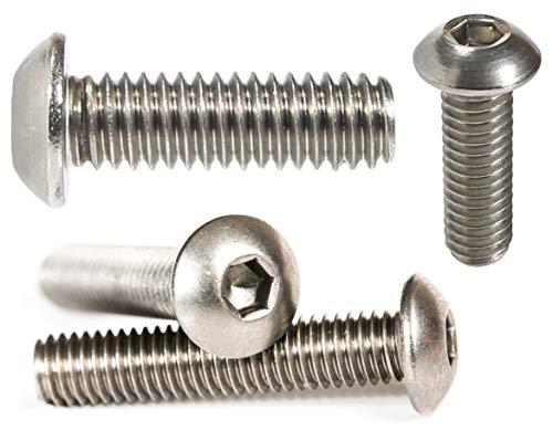 M6 (6mm x 16mm) Button Head Screws Allen Socket Bolts A2 Stainless Steel Screws (Pack of 20) F01BCD, M6 x 16mm